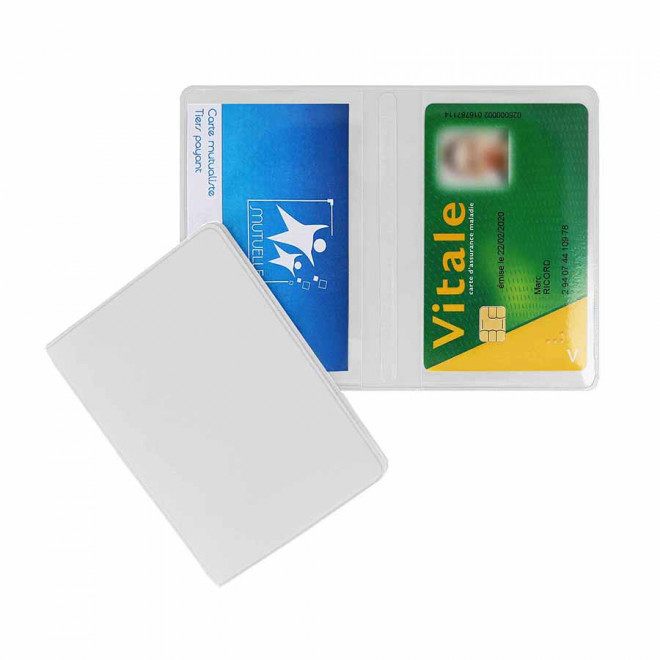 PORTE-CARTES DOUBLE PERSONNALISABLE 'AUGUSTO MIF QUADRI'  - blanc