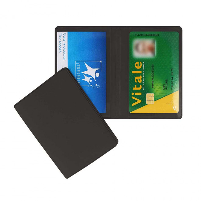 PORTE-CARTES DOUBLE PERSONNALISABLE 'AUGUSTO MIF' - anthracite