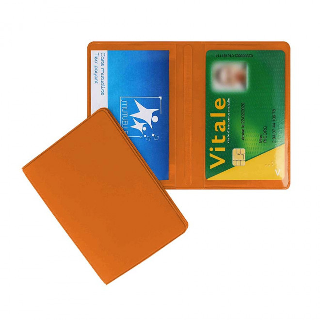 PORTE-CARTES DOUBLE PERSONNALISABLE 'AUGUSTO MIF' - orange
