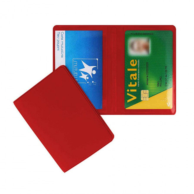 PORTE-CARTES DOUBLE PERSONNALISABLE 'AUGUSTO MIF' - rouge