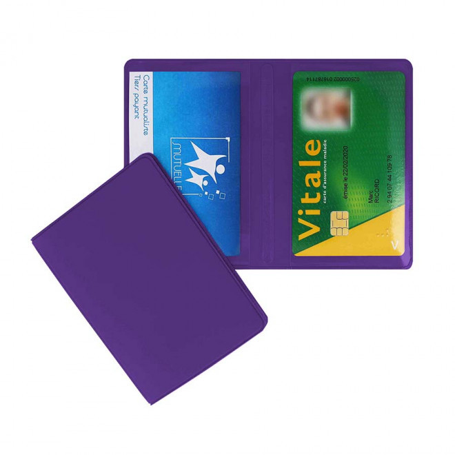PORTE-CARTES DOUBLE PERSONNALISABLE 'AUGUSTO MIF' - violet