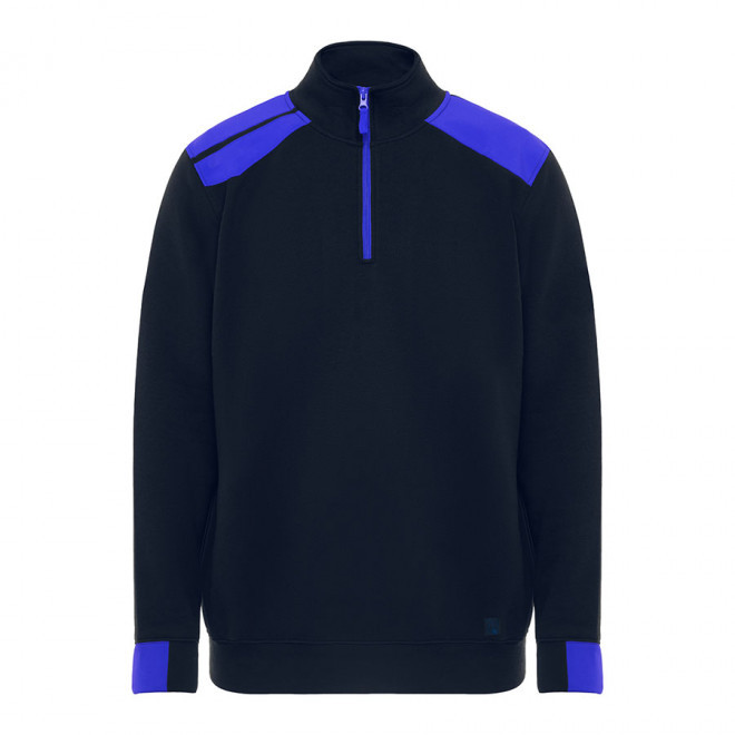SWEAT PERSONNALISABLE COL DEMI ZIP 'MAVERICK' - noir/royal