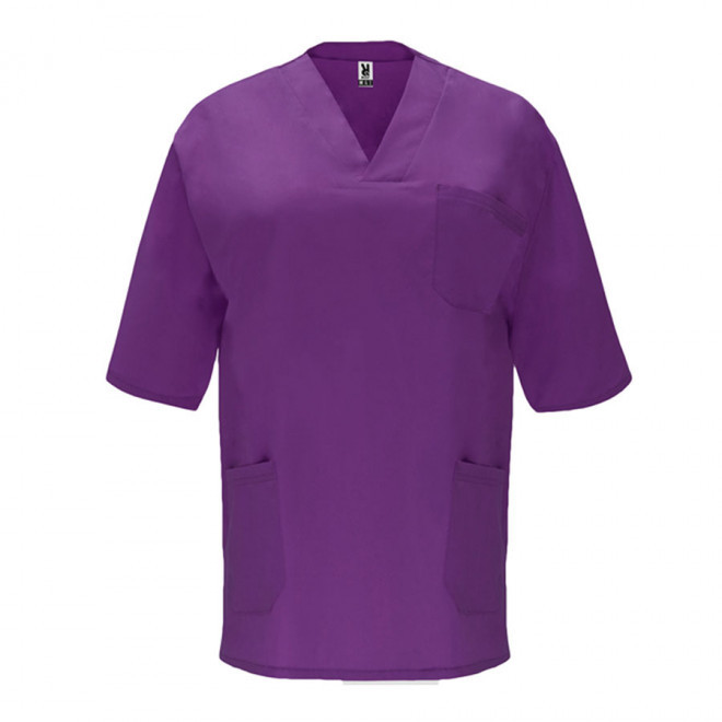 BLOUSE PERSONNALISABLE MIXTE MEDICALE 'LENO' - raisin