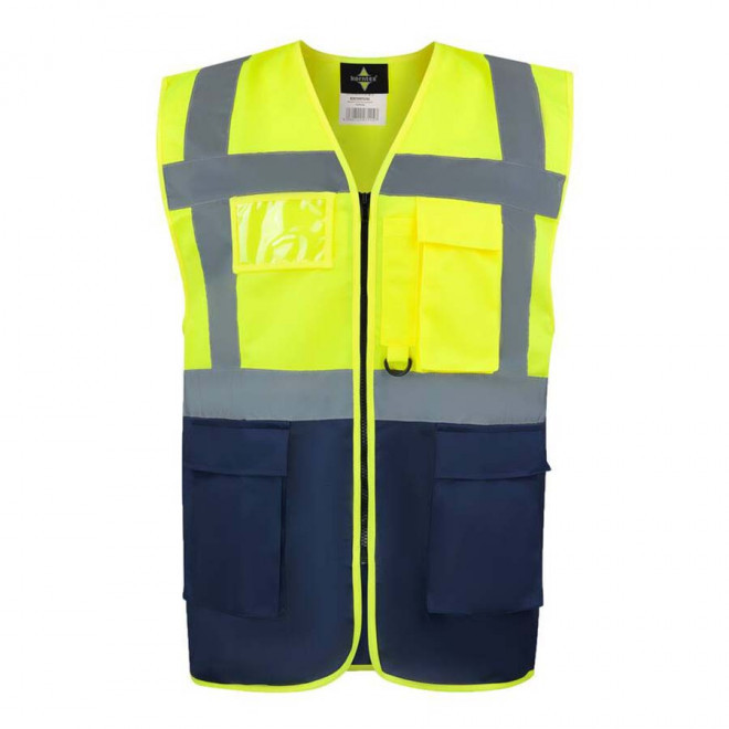 GILET DE SECURITE PERSONNALISABLE 'BERLIN' - jaune/navy
