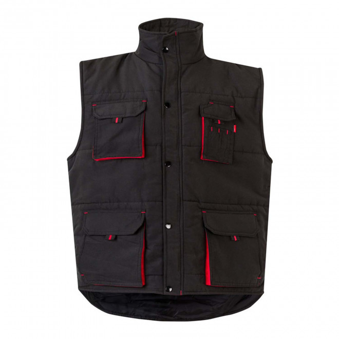 GILET MATELASSE PERSONNALISABLE 'ARIDO' - noir/rouge