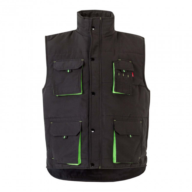 GILET MATELASSE PERSONNALISABLE 'ARIDO' - noir/vert