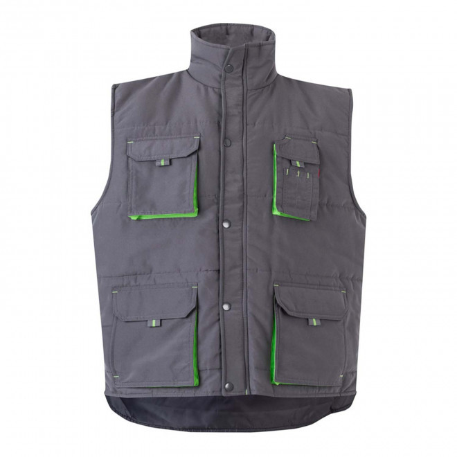 GILET MATELASSE PERSONNALISABLE 'ARIDO' - gris/vert