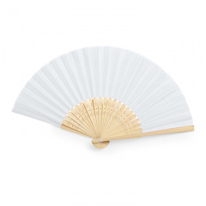 EVENTAIL PERSONNALISABLE EN BAMBOU 'FANNY BAMBOU' - blanc