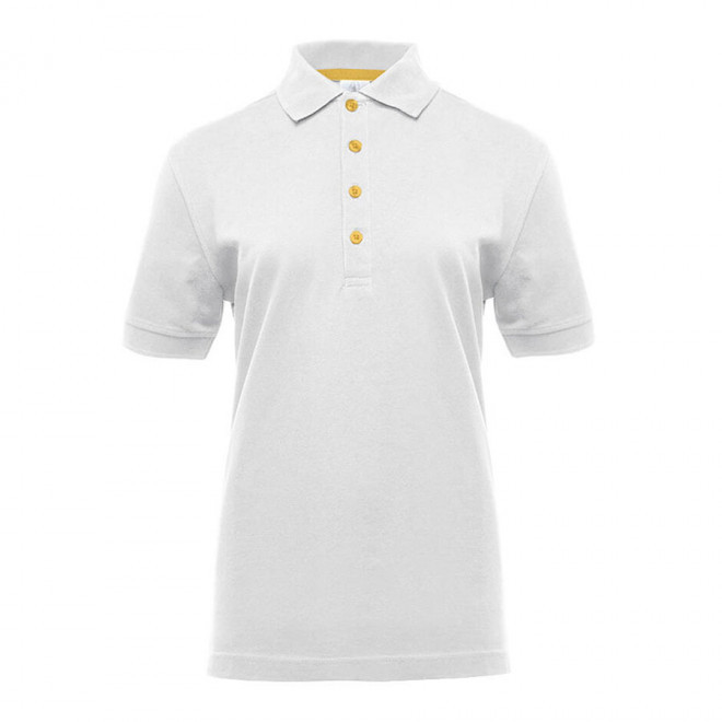 POLO PUBLICITAIRE FEMME BLACK MATCH 'SPIRIT' - blanc/dore