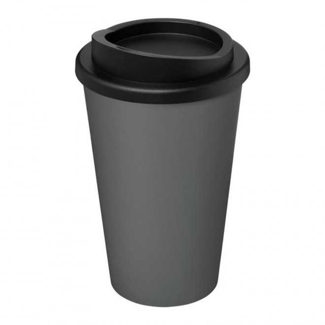 GOBELET PERSONNALISABLE ISO RECYCLE AMERICANO® 'IBON RECYCLE' - gris/noir