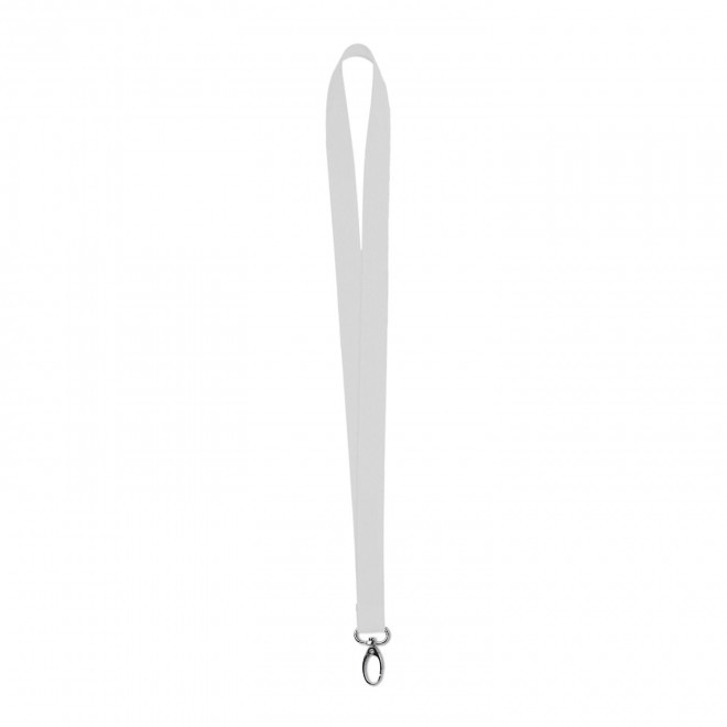 TOUR DE COU RPET ATTACHE OVALE PUBLICITAIRE 'CALEO' - blanc