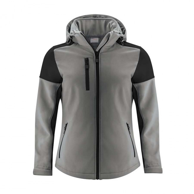 SOFTSHELL PERSONNALISABLE FEMME RPET 'PRIME SOFT' - gris/noir