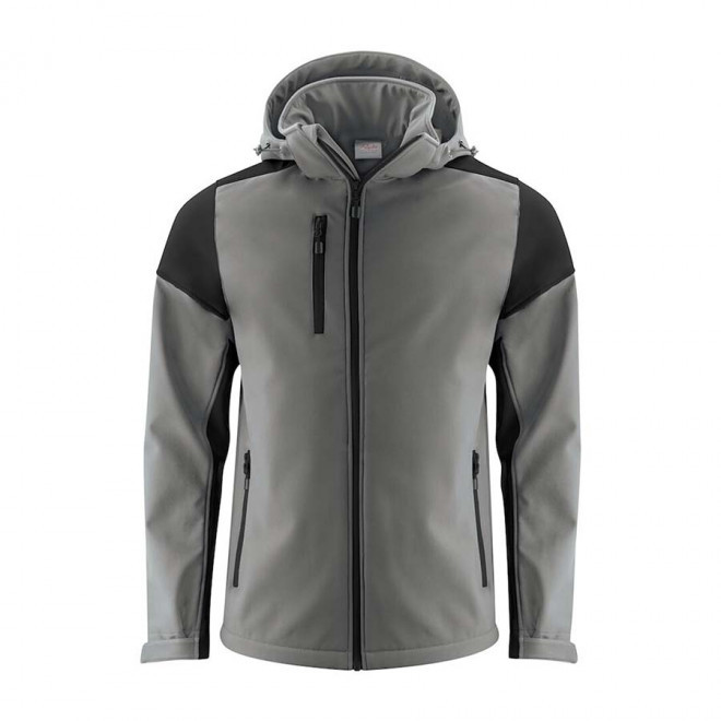 SOFTSHELL PERSONNALISABLE HOMME RPET 'PRIME SOFT' - gris/noir