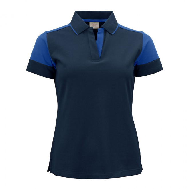 POLO PERSONNALISABLE FEMME BIO 'PRIMO' - marine/cobalt