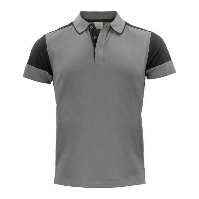 POLO PERSONNALISABLE HOMME BIO 'PRIMO' - gris/noir