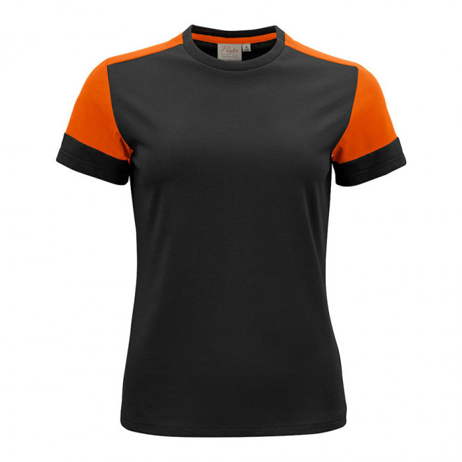 TEE-SHIRT PERSONNALISABLE FEMME BIO PRIME' - noir/orange
