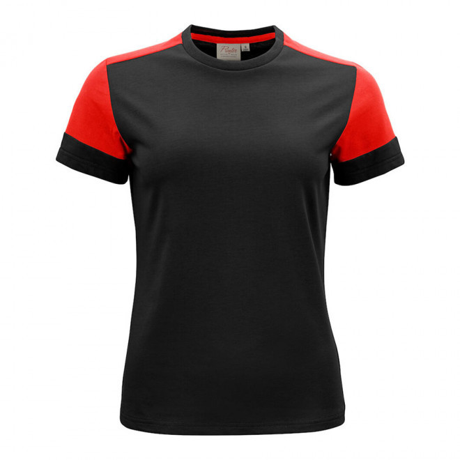 TEE-SHIRT PERSONNALISABLE FEMME BIO PRIME' - noir/rouge