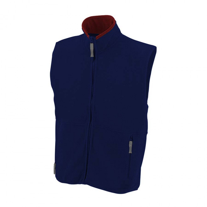 BODYWARMER POLAIRE 280G PERSONNALISABLE 'COLARI' - marine/rouge