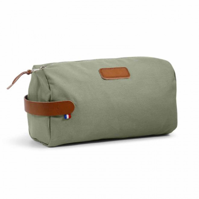 TROUSSE DE TOILETTE COTON BIO PERSONNALISABLE 'FISEL' - vert