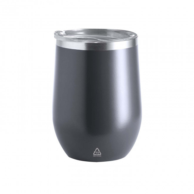 MUG A CAFE PERSONNALISABLE 350ML 'GOUGA RECYCLE' - gris foncé