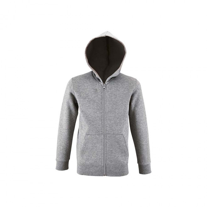 SWEAT-SHIRT PUBLICITAIRE CAPUCHE ENFANT 'STONE' - gris chine