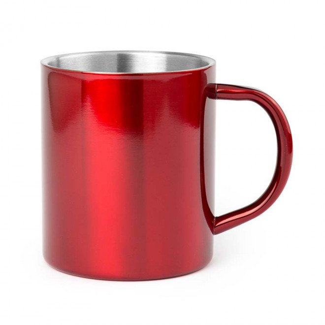 MUG EN ACIER BICOLORE PERSONNALISABLE 'XEYO'  - rouge
