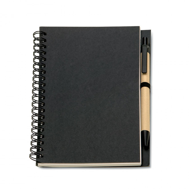 CARNET À SPIRALE PERSONNALISÉ 'HENOU' - noir