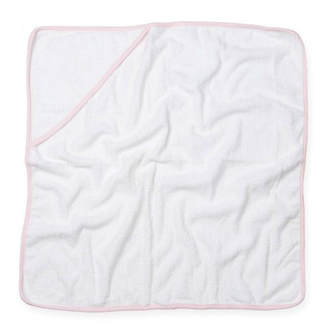 CAPE BAIN PERSONNALISABLE BEBE TOWEL CITY® 'CAPIMOU' - blanc/rose