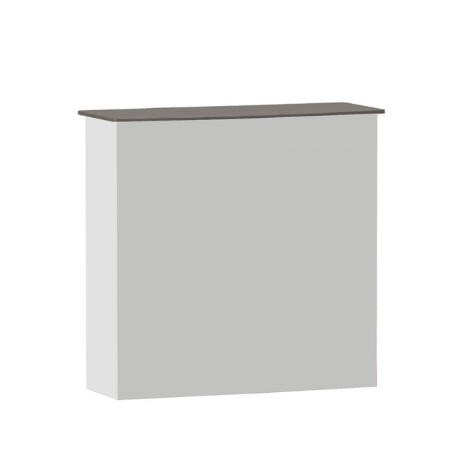 COMPTOIR D'ACCUEIL PERSONNALISÉ 'VELCRO BAR' - planche bois gris