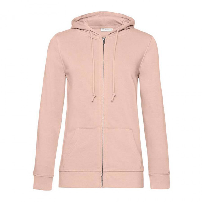 SWEAT ZIPPE PERSONNALISABLE FEMME B&C® 'HARISTO' - rose clair