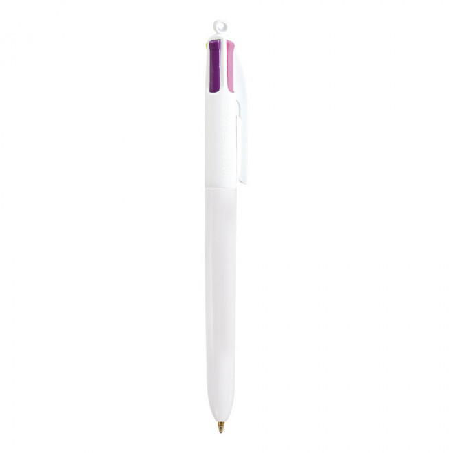 STYLO BIC® PUBLICITAIRE '4 COULEURS' FASHION - blanc