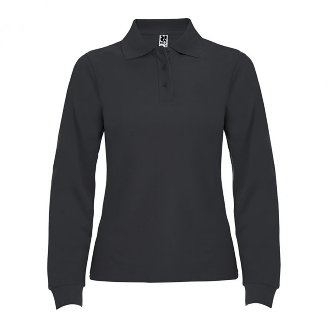 POLO PERSONNALISABLE ML FEMME 'ESTRELLO' - gris foncé