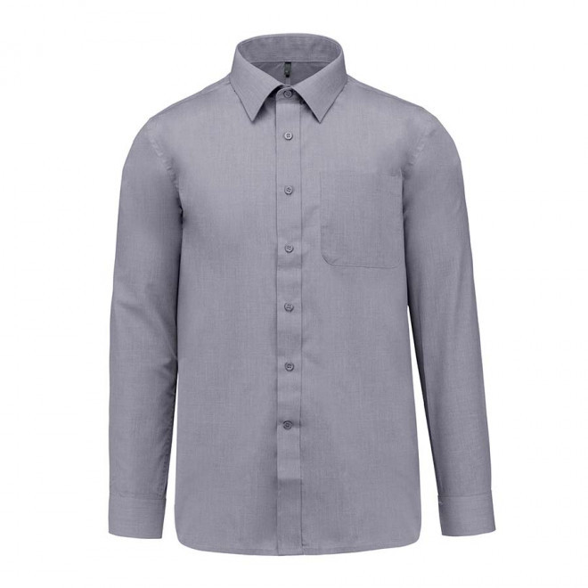 CHEMISE PUBLICITAIRE HOMME ML 'KARIBAN' - gris argenté