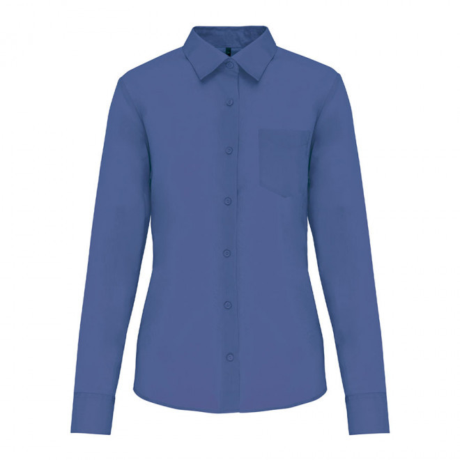CHEMISE PUBLICITAIRE FEMME ML 'KARIBAN' - bleu cobalt