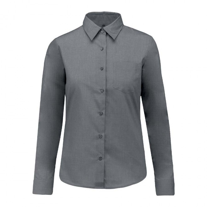 CHEMISE PUBLICITAIRE FEMME ML 'KARIBAN' - gris