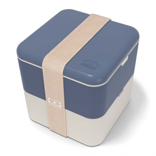 LUNCH BOX PERSONNALISABLE MB SQUARE MONBENTO® 'BLOUC' - bleu