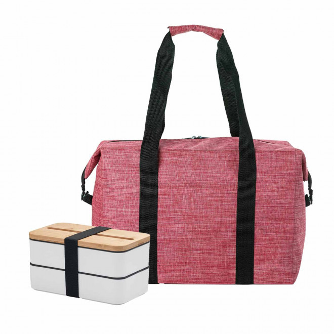 SET SAC ISOTHERME ET LUNCH BOX PERSONNALISABLE 'GOBO'  - rouge/blanc