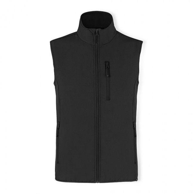 SOFTSHELL PERSONNALISABLE SANS MANCHE 300G 'SCARLO BW' - noir