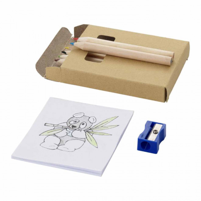 SET COLORIAGE PERSONNALISABLE 8PCS 'CHILDRAW' - naturel