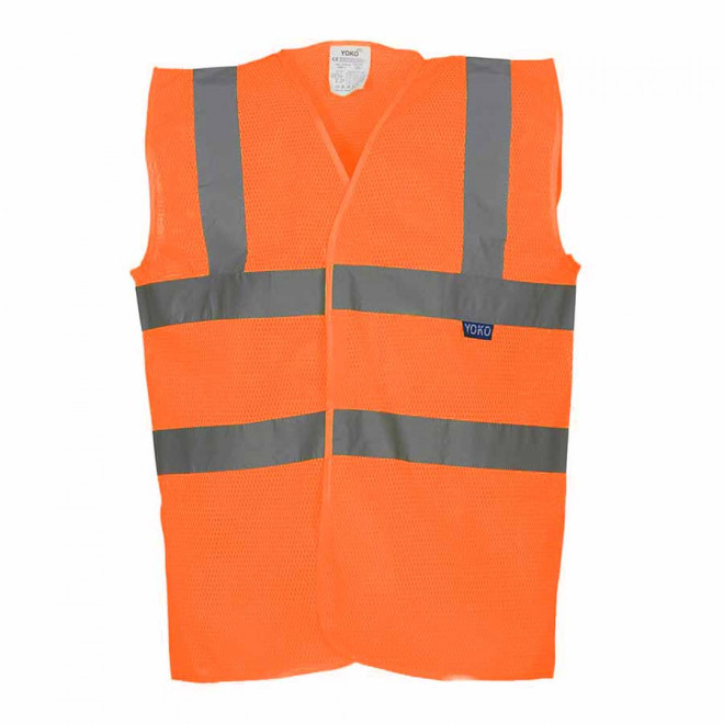 GILET DE SECURITE PERSONNALISABLE YOKO® 'ARMILLO MESH RPET' - orange hv