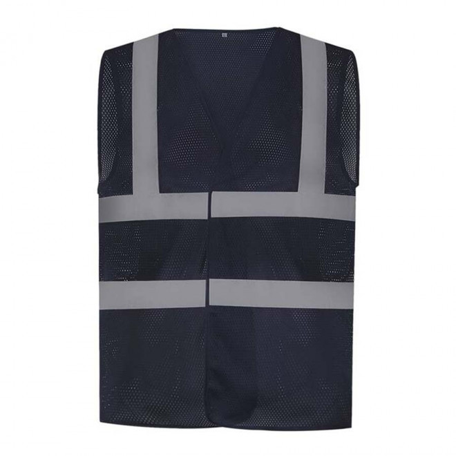 GILET DE SECURITE PERSONNALISABLE YOKO® 'ARMILLO MESH RPET' - bleu marine