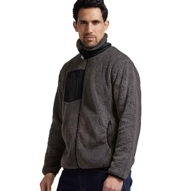 VESTE PERSONNALISABLE SHERPA HOMME MUSTAGHATA® 'RIWAK' - gris