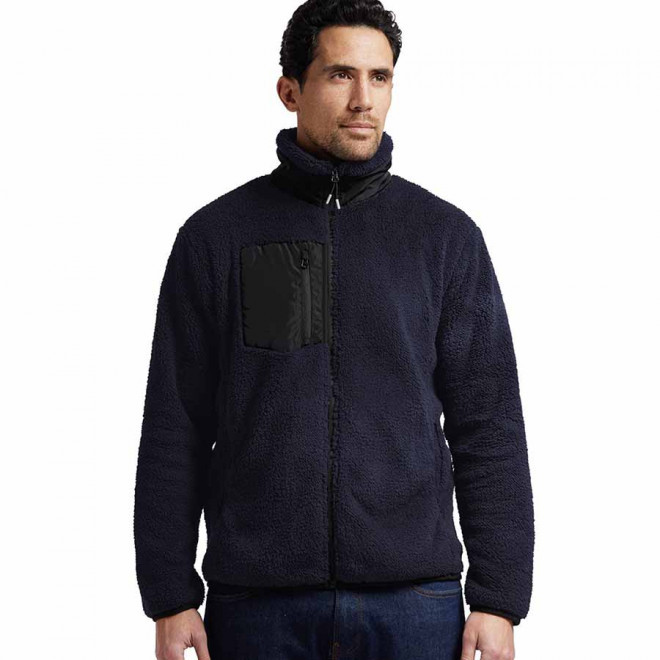 VESTE PERSONNALISABLE SHERPA HOMME MUSTAGHATA® 'RIWAK' - bleu marine