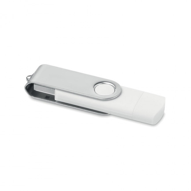 CLE USB OTG PERSONNALISABLE AVEC TYPE C ' TWISTER MATE' 4GO A 32GO - blanc