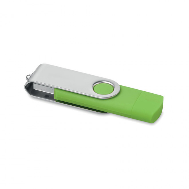 CLE USB OTG PERSONNALISABLE AVEC TYPE C ' TWISTER MATE' 4GO A 32GO - citron vert