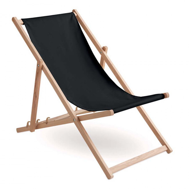 TRANSAT CHILIENNE PUBLICITAIRE EN BOIS 'SOLARO'  - noir