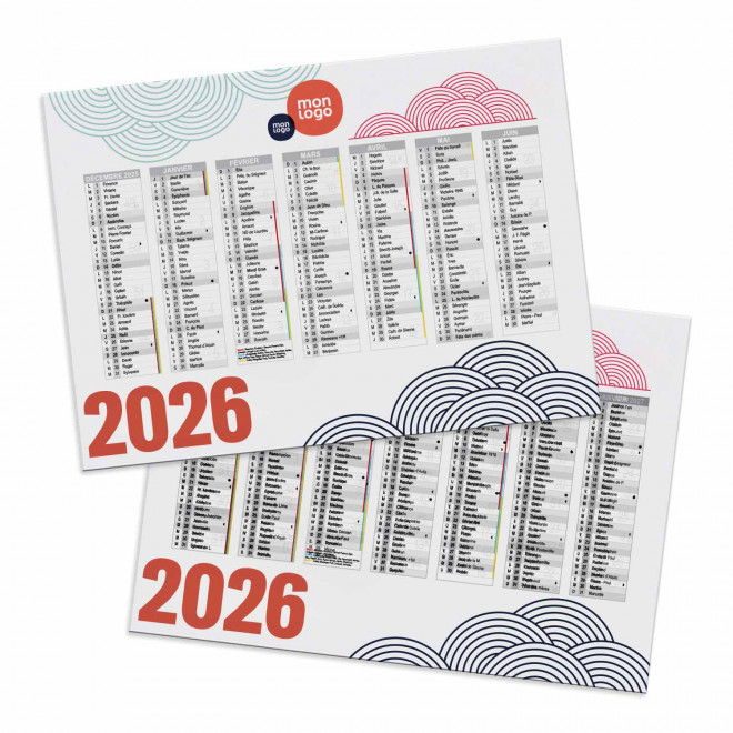 CALENDRIER REMBORDE PERSONNALISABLE 'CREDI' - blanc