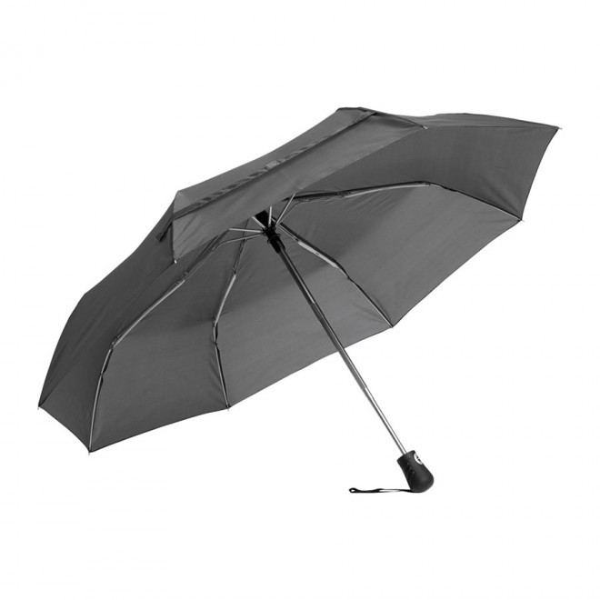 PARAPLUIE PUBLICITAIRE TEMPETE PLIABLE OUVERTURE AUTO 'THURSO' - gris