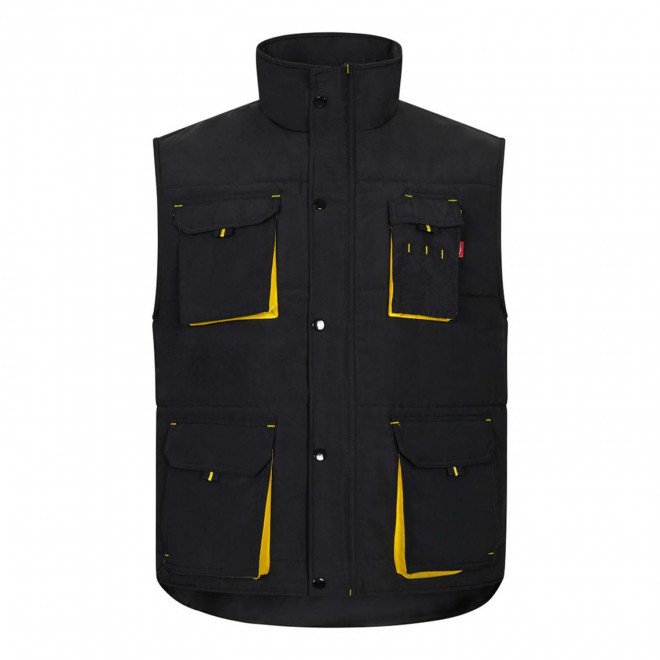 GILET MATELASSE PERSONNALISABLE 'ARIDO' - black/yellow