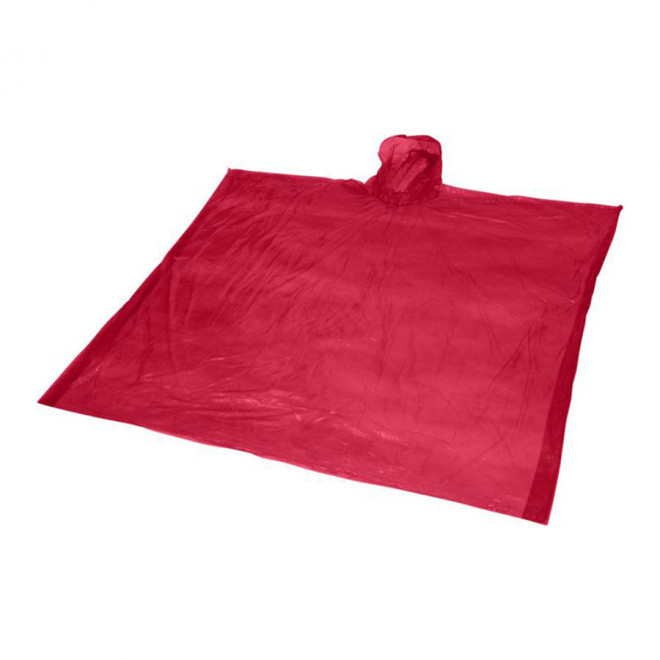 PONCHO PUBLICITAIRE TRANSPARENT 'HIGHLAND' RAPIDE 4 JOURS - rouge